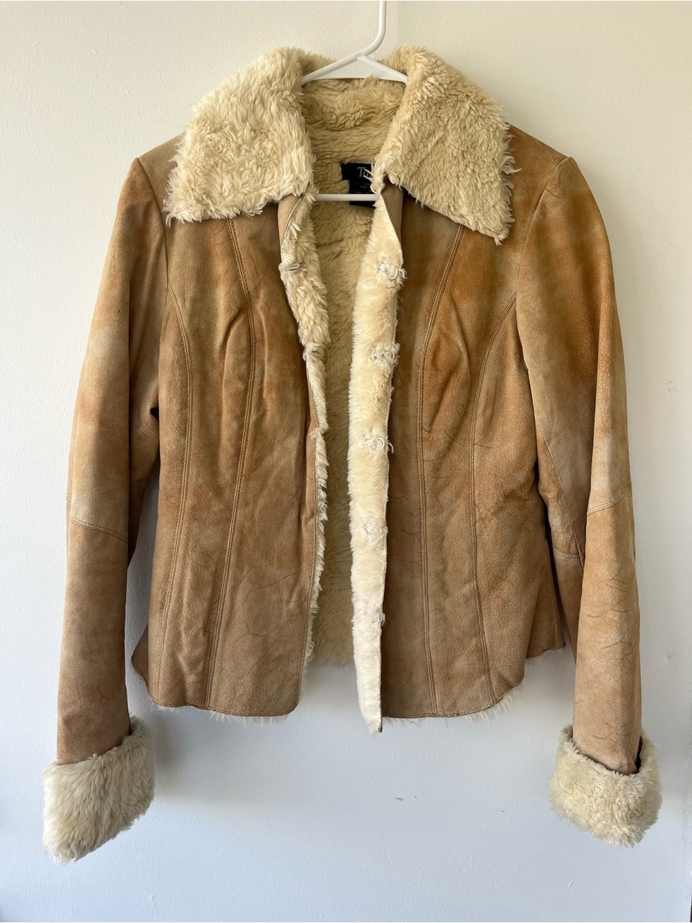 Vintage leather fur lined jacket